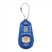 Testador de bateria tipo botão, portátil e de bolso, para chaveiro, que verifica a carga restante.