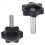 2 τεμάχια M8 x 30mm αρσενικό σπείρωμα 32mm αστεροειδές κουμπί σύσφιξης μαύρο 4