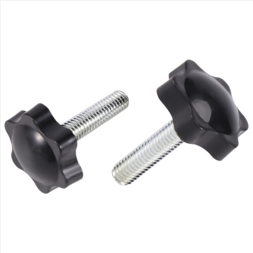 2 τεμάχια M8 x 30mm αρσενικό σπείρωμα 32mm αστεροειδές κουμπί σύσφιξης μαύρο 2