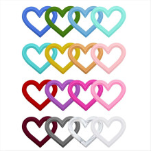 16 anillos de silicona para cuentas de 65 mm, redondos con 2 agujeros (corazón)