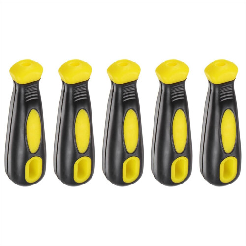 Conjunto de 5 cabos ergonômicos para limas de metal de 8 polegadas, com furos redondos e retangulares de 4,25 polegadas. 1