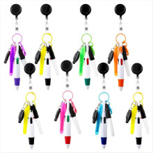 8er-Pack Ausweishalter mit Kugelschreiber, einziehbarem Stift, Mini-Marker, Taschenlampe und Schlüsselringhalterung