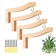 stuks hangende plantenhangers met T-vormige haken, 7,55 inch, houten wandhouder voor binnen