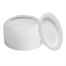 Silikonform mit Deckel, zylindrischer Kerzenhalter, 3D-DIY-Zementhalter, Form B