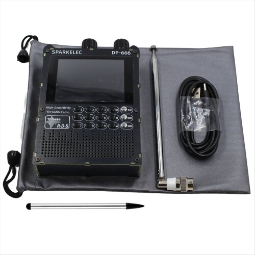 Rádio DP-666 de alta sensibilidade com tela sensível ao toque IPS de 2,8 polegadas, banda completa FM, AM e ondas curtas (TEF6686), modelo B.