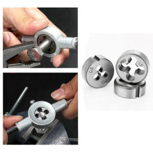 Conjunto de 8 peças de cossinetes métricos M3/M5/M6/M8/M10/M12 para reparo de roscas e rosqueamento.