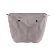 Waterdichte stevige canvas binnenvoering met ritsvak voor Obag O Bag handtas lichtgrijs