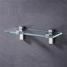 4Pcs Solid Metal Adjustable Wood/Glass Shelf Bracket Wall Mount, Brushed Silver