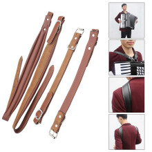 Sangle accordéon en cuir imperméable et réglable 16-120 basses, bandoulière universelle (marron)