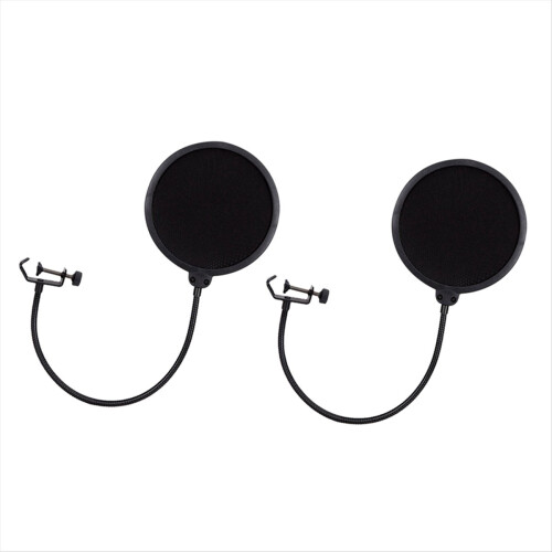 Filtro para microfone, capa protetora para microfone de estúdio, proteção antirreflexo com haste flexível e presilha. 1