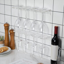Suporte de parede para taças de vinho em acrílico (2 unidades) - Organizador para armário de cozinha ou bar.