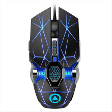 Mouse da gioco professionale cablato a 6 pulsanti, 3200 DPI, LED, ottico, USB, silenzioso, per PC, laptop-A