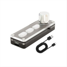 Clavier mécanique macro mini gaming programmable personnalisé, silencieux, en silicone, 3 touches, 1 molette, Bluetooth, blanc