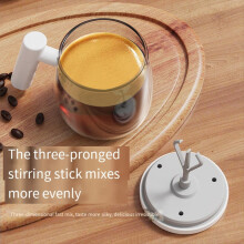 Selbstumrührender Kaffeebecher, Hochgeschwindigkeits-Mischglas mit Holzgriff für Milchproteinpulver, A