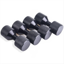 Pinos de alinhamento de flange de 1-1/8 polegadas com dois furos, construção em alumínio, acabamento anodizado preto oxidado, pacote com 4 peças.