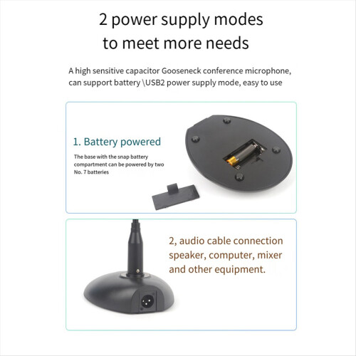 Mini Microfone de Estúdio com Toque de Campainha, Haste Flexível com Fio para Computador Desktop e Notebook 1