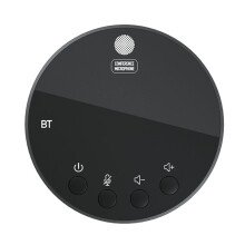 Microfone condensador omnidirecional Bluetooth 360 para conferências em PC com viva-voz USB e função mudo.