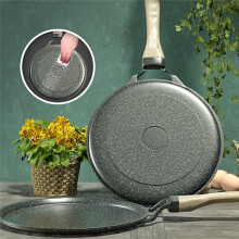 24 cm Steinbratpfanne aus antihaftbeschichtetem Gusseisen, ideal für Pfannkuchen und Omeletts, geeignet für Gas- und Induktionsherde