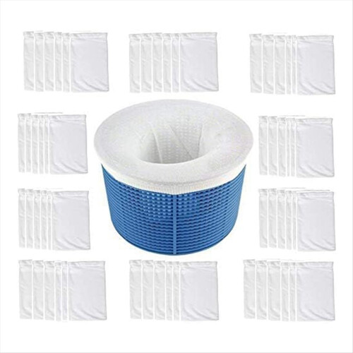 Skimmerkorb für Schwimmbecken, elastischer Filterbeutel, weiß, elastischer Verteiler, Poolnetz, feines Netz 1