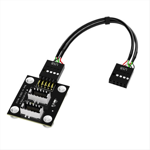 Dual-USB-3.1-Frontpanel-Buchse Key-A Typ-E auf 2.0 9-Pin-Mainboard-Header-Stecker-Verlängerungskabeladapter 1