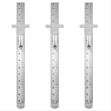 Juego de 3 reglas métricas de acero inoxidable de 15 cm, regla milimétrica de precisión para maquinista, herramientas de medición