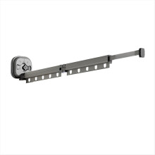 Klappbarer Kleiderständer aus Aluminium, schwarz, Wandmontage, Saugnapf, Montage, M