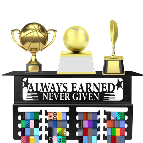 Suporte para medalhas e troféus, 40 x 18 cm (15,8 x 7 polegadas), para montagem na parede. 2