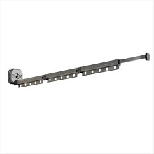 Perchero plegable de aluminio con ventosa para montaje en pared, color negro, L