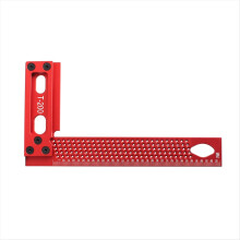 Regla de precisión de 200 mm con orificio tipo L, de aleación de aluminio, para carpintería, para marcar líneas
