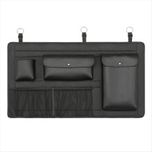 Bolsa organizadora para porta-malas de carro SUV, em couro, para pendurar no banco traseiro, ideal para garrafas, copos e ferramentas.