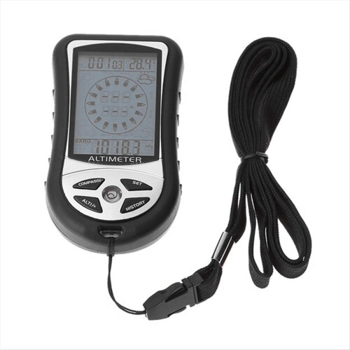 Multifunctionele digitale hoogtemeter, zwart LCD-kompas, buitenwandelkompas hoogtemeter