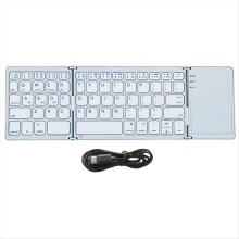 Teclado Bluetooth plegable inalámbrico con panel táctil para iOS/Android/tableta/teléfono móvil plateado