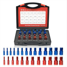 Medidor de tamaño de tuercas y tornillos (rojo y azul): calibre de rosca ensamblado métrico de 12 pulgadas y 14 pulgadas