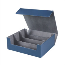 Caixa para guardar cartas colecionáveis, estojo para mais de 1800 baralhos em PU, fecho magnético, azul.