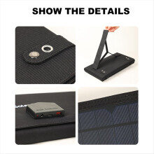 60W 18V Faltbarer Solarpanel-Ladegerät-Generator für Outdoor-Camping, Wandern, Notversorgung – Khaki