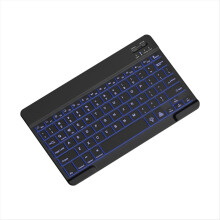 Teclado Bluetooth portátil mini de 10 polegadas com retroiluminação e função mudo para celulares, tablets e laptops.