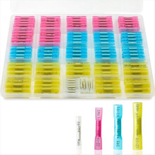 Kit com 150 Conectores Termoencolhíveis de Emenda, Conectores Isolados à Prova d'Água, Cobre Estanhado