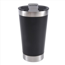Kaltbierbecher mit Flaschenöffnerdeckel, Edelstahl-Isolierbecher für Wasser, Kaffee und Tee, Thermobecher