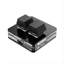 Mini teclado personalizado com 2 teclas RGB, macros, teclado OSU programável, mecânico, para jogos e trabalho, preto, tipo A.