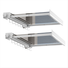 Tendedero plegable retráctil para ropa, bolsa de red antiperforación para interiores y exteriores, color blanco