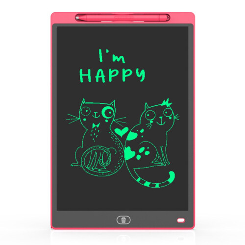 Quadro de desenho LCD de 12 polegadas, ideal para brinquedos infantis, pintura, escrita eletrônica e para meninos (monocromático) F 1