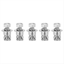 Anclajes de tuerca hexagonal de 1/4" x 5/8" (paquete de 5), ideales para paredes de hormigón, ladrillo seco, bloques, acero al carbono y plata.