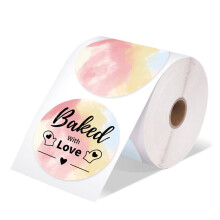 Etiketten für Versanddrucker, rund und quadratisch, DIY-Logo-Design, 5x3, gemischte Färbung, 500 Stück