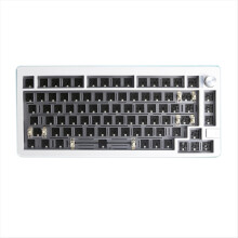 Kit de teclado personalizado LMK81 com estrutura de junta, corpo em alumínio CNC e soquete hot-swap compatível com layout 75%.