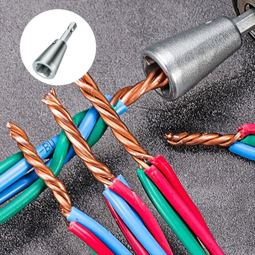 Herramienta para torcer cables, conector para torcer cables, pelacables para taladro