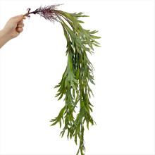 Simulação de trepadeiras verdes pendentes e grama, plantas de hera falsa, decoração de parede de jardim C