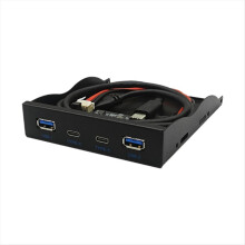 Hub USB 3.2 Gen2 Tipo C para Unidade de Disquete, 10 Gbps, Painel, 3,5 polegadas, Conector de 19 pinos para Porta Tipo C, Plug-in Reversível