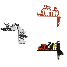 Porta de Halloween, Escultura de Arte de Parede com Moldura de Terror, Estátua