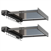 Tendedero plegable retráctil, bolsa de red antiperforación para interiores y exteriores, color gris