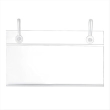 200 unidades de porta-etiquetas de arame para prateleiras, 10 cm x 5,8 cm, transparentes, para etiquetas de preço em prateleiras de plástico.